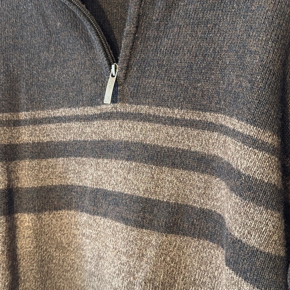 Columbia Brown Quarter Zip Ramie Blend Sweater Men’s Size Large - Picture 2 of 6